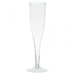 Clear Reusable Plastic Champagne Glasses – 162ml (Pk 20)