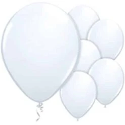 100 X White Latex Balloons – 11”
