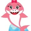 Baby Shark Pink Cardboard Cutout Free-Standing Decoration – 93cm -PartyVibe Store Baby Shark Pink Cutout