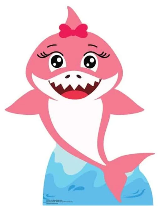 Baby Shark Pink Cardboard Cutout Free-Standing Decoration – 93cm