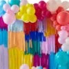 Balloon And Streamer Brights Rainbow Party Backdrop -PartyVibe Store Balloon And Streamer Brights Rainbow Party Backdrop