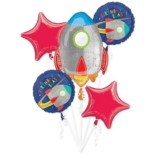 Blast Off Birthday Space Themed Foil Balloon Bouquet