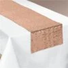 Blush Rose Gold Sequin Table Runner – 1.8m 1 Blush Rose Gold Sequin Table Runner – 1.8m -PartyVibe Store Blush Rose Gold Sequin Table Runner
