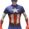 Captain America Morphsuit Adult Costume -PartyVibe Store Captain America Morphsuit Adult Costume