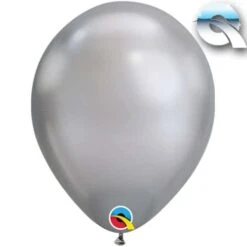 25 X Chrome Silver Latex Balloons – 11″