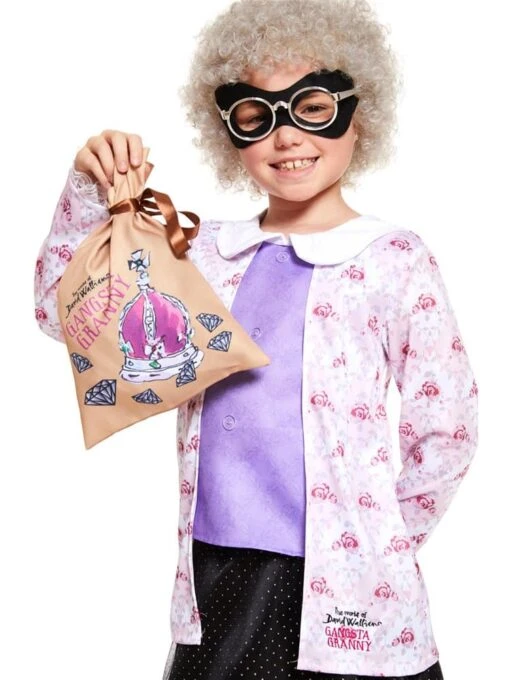 David Walliams Gangsta Granny With Wig Child Costume