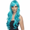 Desire Long Curly Wig – Aqua Blue -PartyVibe Store Desire Long Curly Wig Aqua