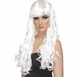 Desire Long Curly Wig – White
