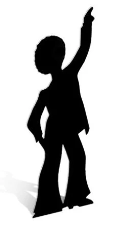 Disco Dancer Silhouette Boy Cardboard Cutout