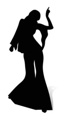 Disco Dancer Silhouette Girl Cardboard Cutout