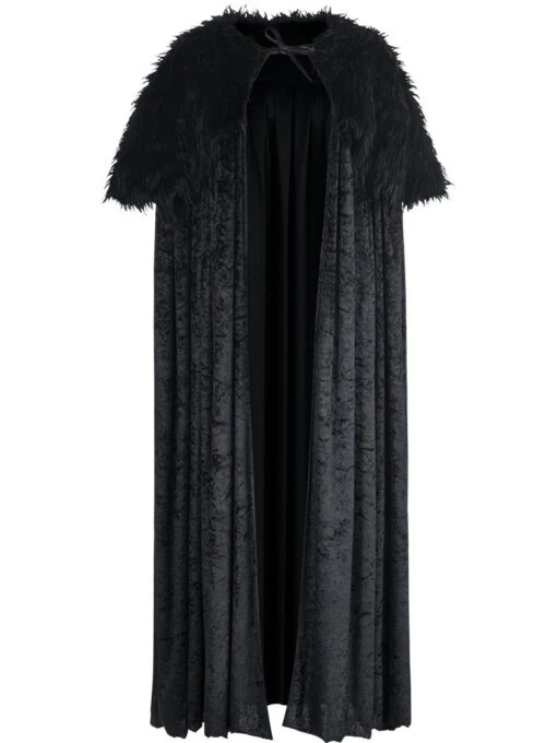 Furry Black Cloak Adult Fancy Dress Costume