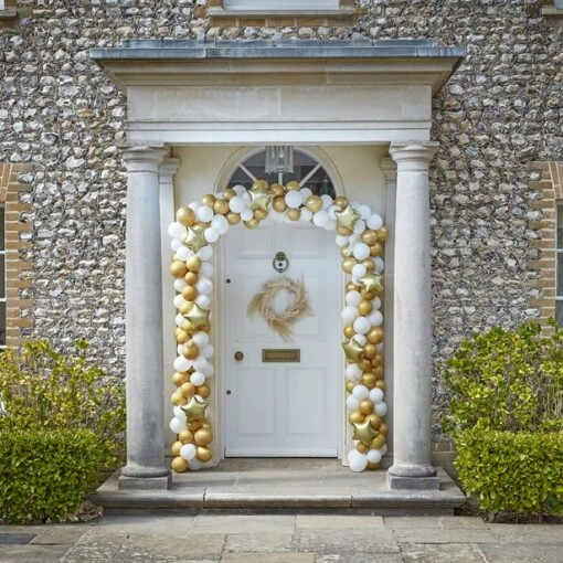 Gold Christmas Door Balloon Arch