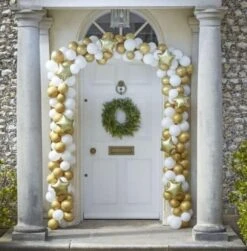 Gold Christmas Door Balloon Arch -PartyVibe Store Gold Christmas Door Balloon Arch 3