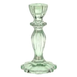 Green Glass Candle Holder – 16cm -PartyVibe Store Green Glass Candle Holder 16cm 1