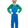 Green Super Plumber Child Fancy Dress Costume -PartyVibe Store Green Super Plumber Child Costume
