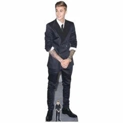 Justin Bieber Smart Suit Cardboard Cutout – 1.77m FREE Mini Tabletop Cutout – Next Day Delivery