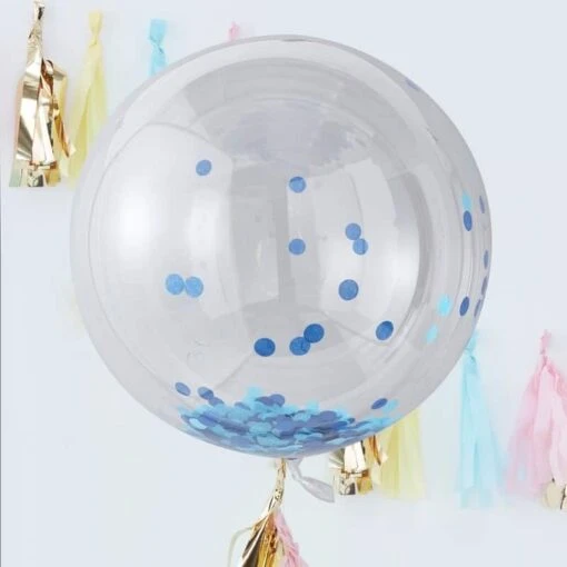3 X Pick & Mix Pastel Blue Confetti Giant Balloon – 36″
