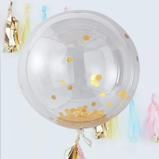 3 X Pick & Mix Pastel Gold Confetti Giant Balloon – 36″