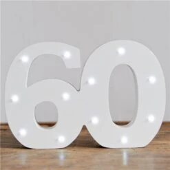 Light Up Number 60 Decoration