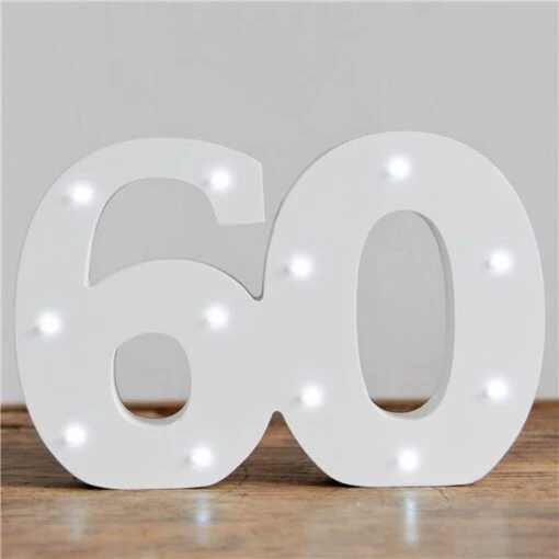 Light Up Number 60 Decoration