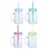 Mason Drinking Jars With Straws – 450ml (Pk 4) -PartyVibe Store Mason Jars with Straws 450ml