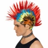 Mohawk Street Punk Adult Rainbow Wig (each) -PartyVibe Store Mohawk Street Punk Wig Rainbow