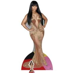 Nicki Minaj Gold Dress Cardboard Cutout – 1.63m FREE Mini Tabletop Cutout – Next Day Delivery