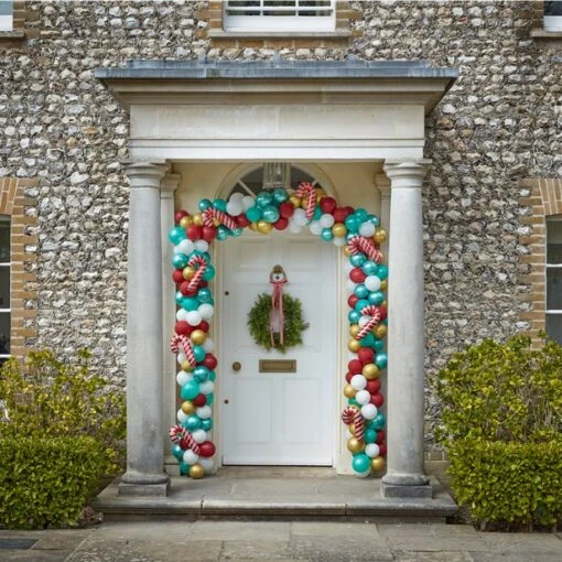 Candy Cane Christmas Door Balloon Arch