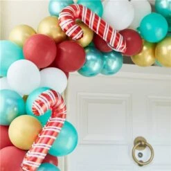 Candy Cane Christmas Door Balloon Arch -PartyVibe Store Novelty Christmas Door Balloon Arch 3