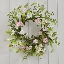 Pink Spring Blossom Door Wreath -PartyVibe Store Pink Flower Wreath 1 1