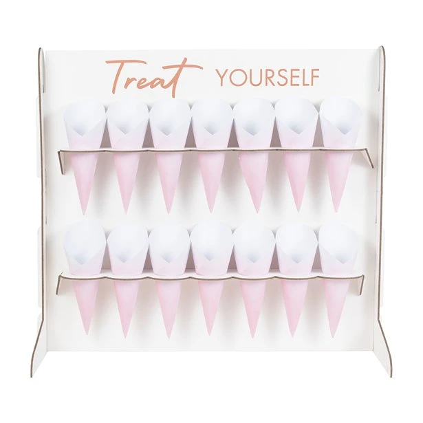Pink & Rose Gold Treat Stand With 14 Cones 4 Pink & Rose Gold Treat Stand With 14 Cones - Image 2