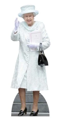 Queen Elizabeth II Mint Green Dress Cardboard Cutout Prop – 171cm -PartyVibe Store Queen Elizabeth Cutout