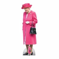 Queen Elizabeth II Pink Lifesize Cardboard Cutout 1.6m – FREE Mini Tabletop Cutout – Next Day Delivery