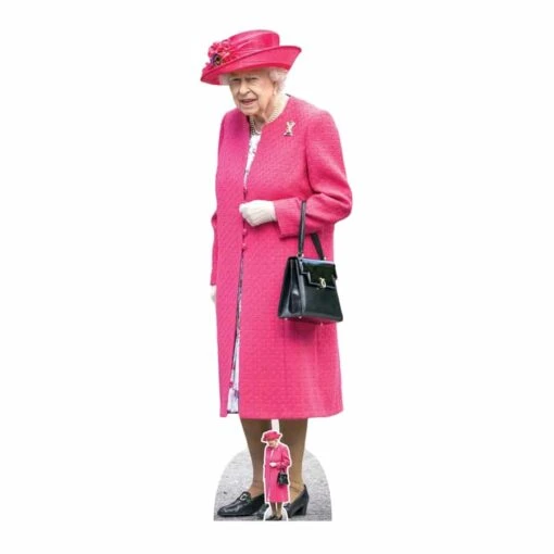Queen Elizabeth II Pink Lifesize Cardboard Cutout 1.6m – FREE Mini Tabletop Cutout – Next Day Delivery