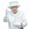 Queen Elizabeth II Mint Green Dress Cardboard Cutout Prop – 171cm 2 Queen Elizabeth II Mint Green Dress Cardboard Cutout Prop – 171cm -PartyVibe Store Quen Mint Dress close up