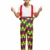 Rainbow Clown Adult Costume -PartyVibe Store Rainbow Clown Adult Costume