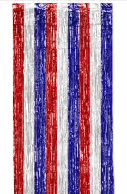 Red White & Blue Shimmer Door Curtain – 2.5m