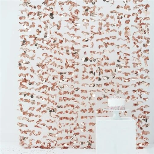 Rose Gold Flower Backdrop Curtain