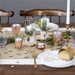 Rose Gold Glass Candle Holder – 8cm (Pk 4) -PartyVibe Store Rose Gold Glass Candle Holder 8cm 3