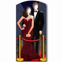 Red Carpet Couple Stand In Cardboard Cutout – 186cm