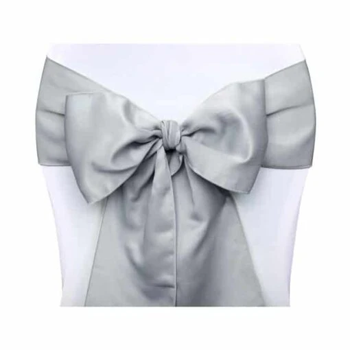 10 X Silver Chair Sashes – 2.7m
