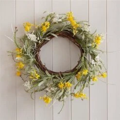 Yellow Spring Blossom Door Wreath -PartyVibe Store Spring Blossom Yellow Wreath 1 1