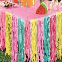 Summer Pastel Grass Table Skirt – 63cm X 3m