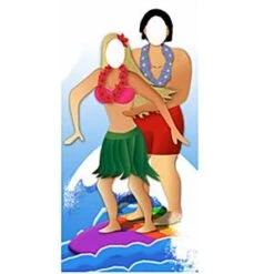 Surfer Couple Stand In Cardboard Cutout – 183cm