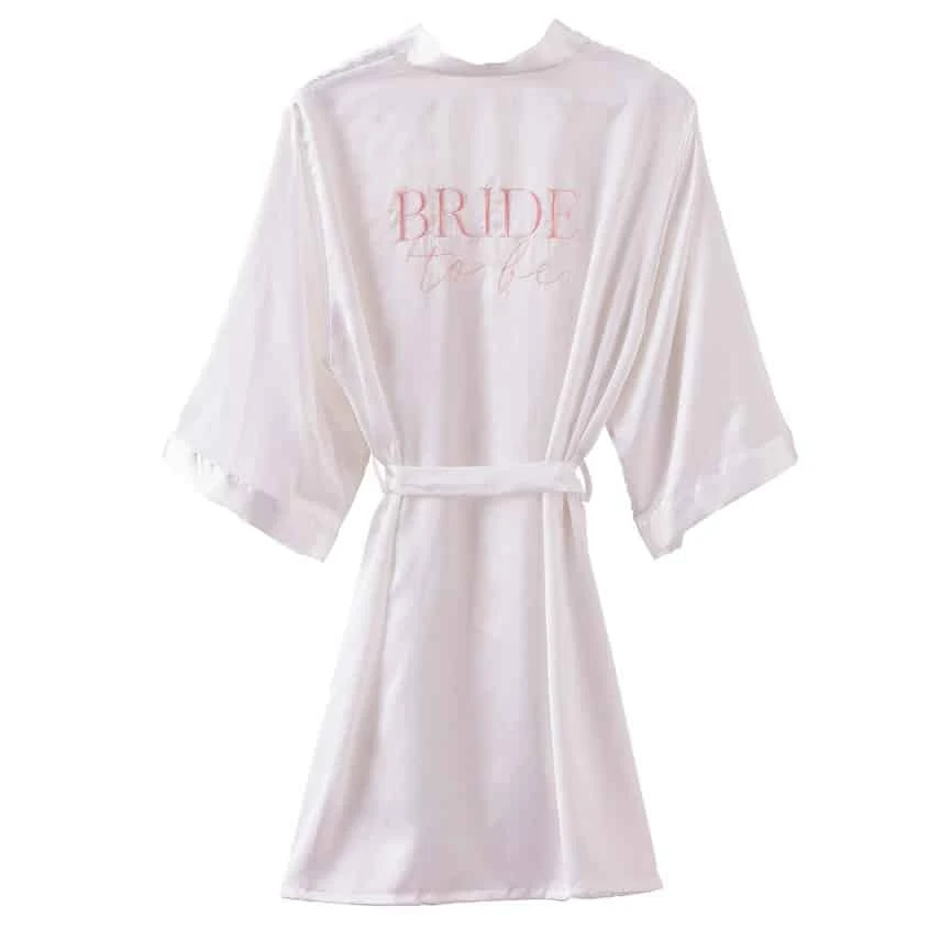 White Bride To Be Hen Party Dressing Gown 4 White Bride To Be Hen Party Dressing Gown - Image 2