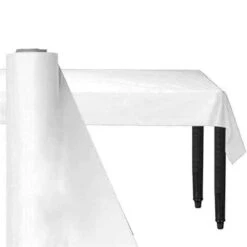 White Jumbo Plastic Banqueting Roll For Trestle Tables – 76m