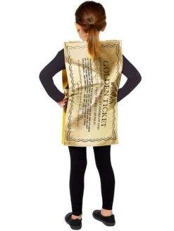 Willy Wonka Golden Ticket Dressing Up Costume -PartyVibe Store Willy Wonka Golden Ticket Child Costume 3