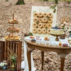 Wooden Donut Stand – 55cm -PartyVibe Store Wooden Donut Stand 55cm 2