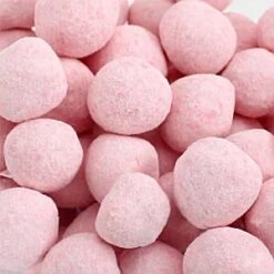 Strawberry Bonbons Bulk Bag – 3kg -PartyVibe Store close up of strawberry flavoured pink bon bons