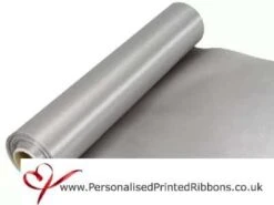 Silver Extra Wide Satin Ceremonial Ribbon 290mm – 20 Metre Roll